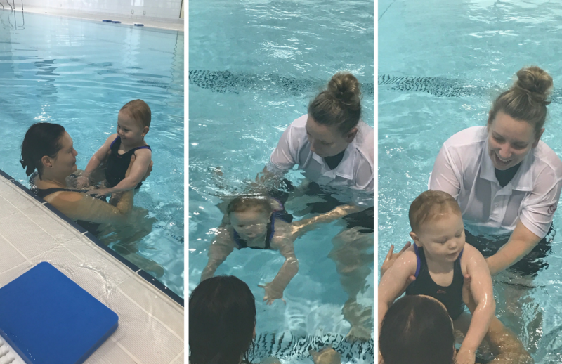 Evie during her 2016 baby swimming confidence session