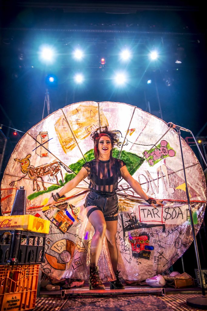 Lucie Jones as Maureen in RENT during the 20th anniversary production