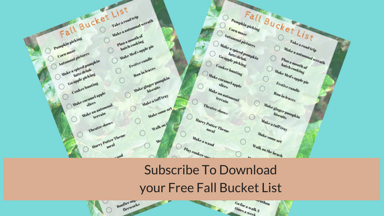 Subscribe To Download your Free Autumn Fall Bucket List