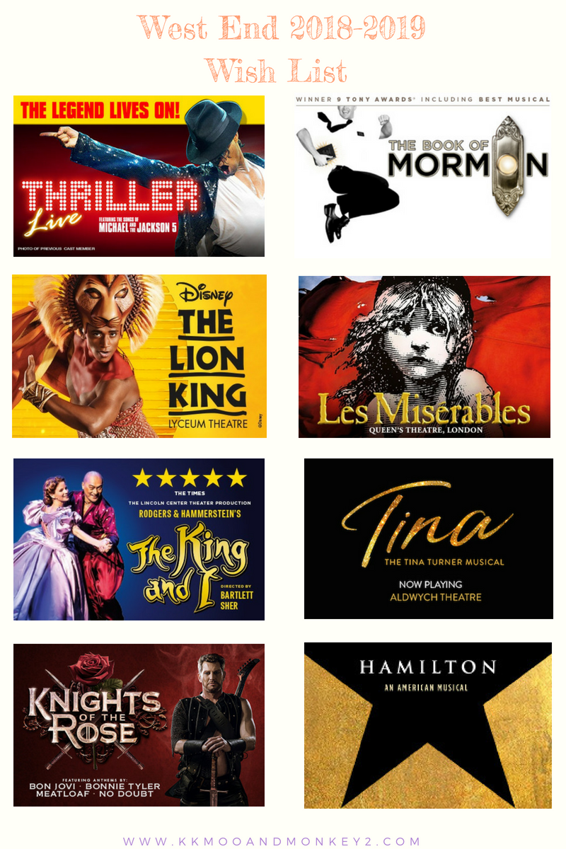 WestEnd Theatre Wishlist 2018-2019