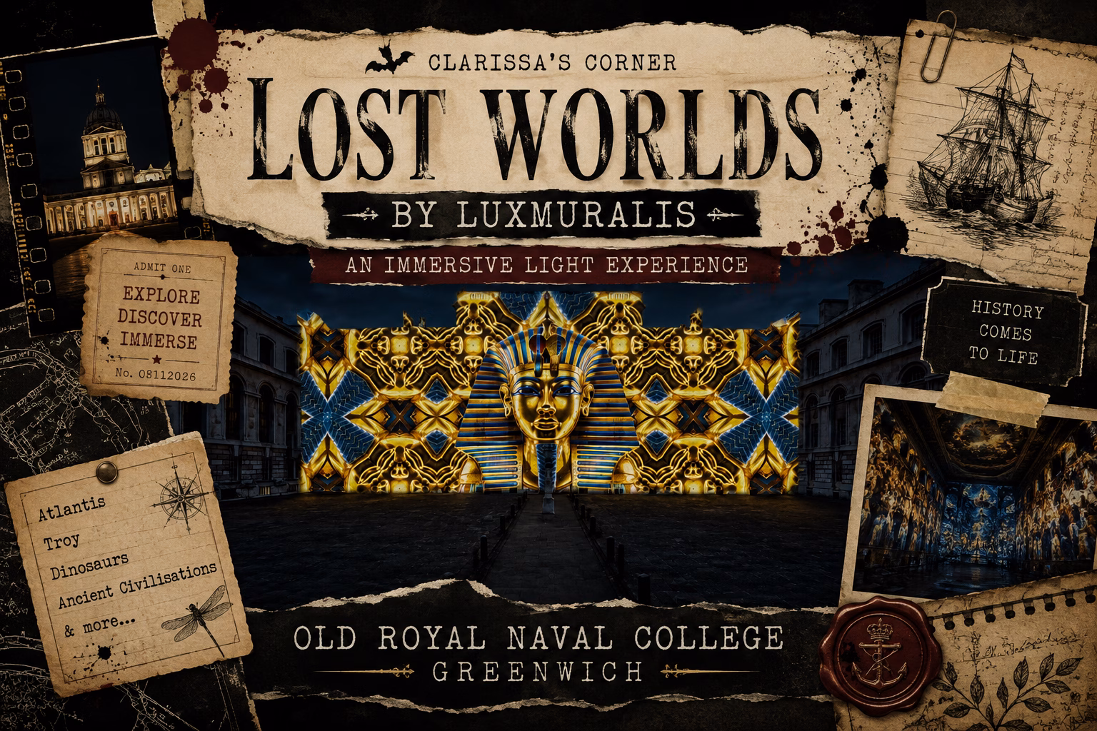 Lost Worlds by Luxmuralis at the Old Royal Naval College 2026