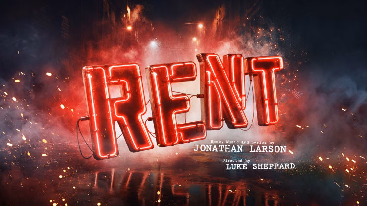 RENT West End 2026 promotional artwork for the Tom Stoppard Theatre London