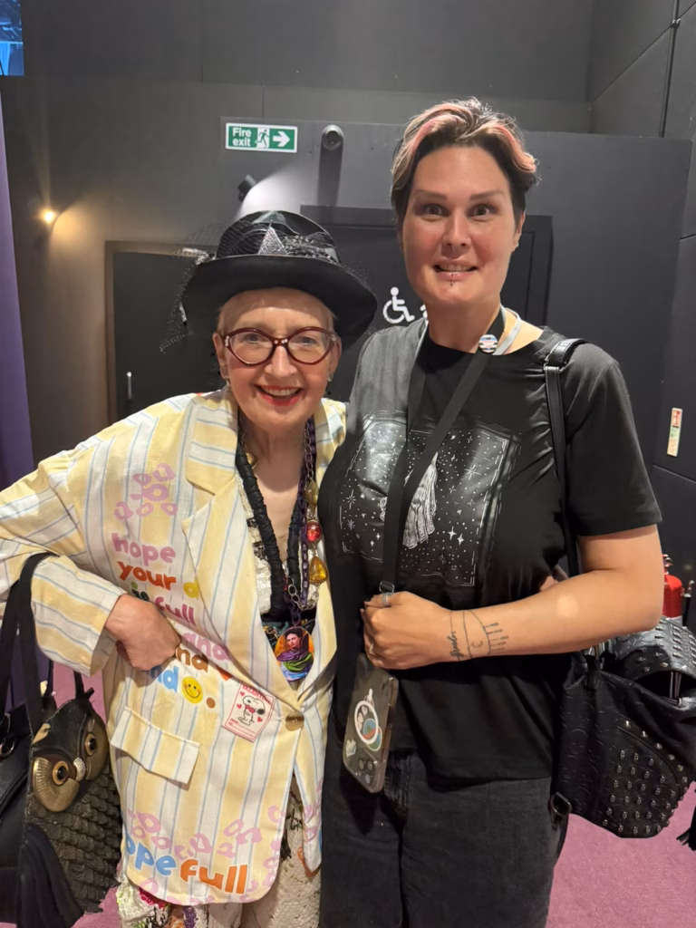 Clarissa and Su Pollard smiling after Heathers The Musical at Arts at Marble Arch