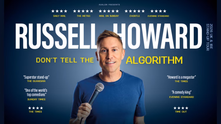 Russell Howard promotional image for Don’t Tell The Algorithm
