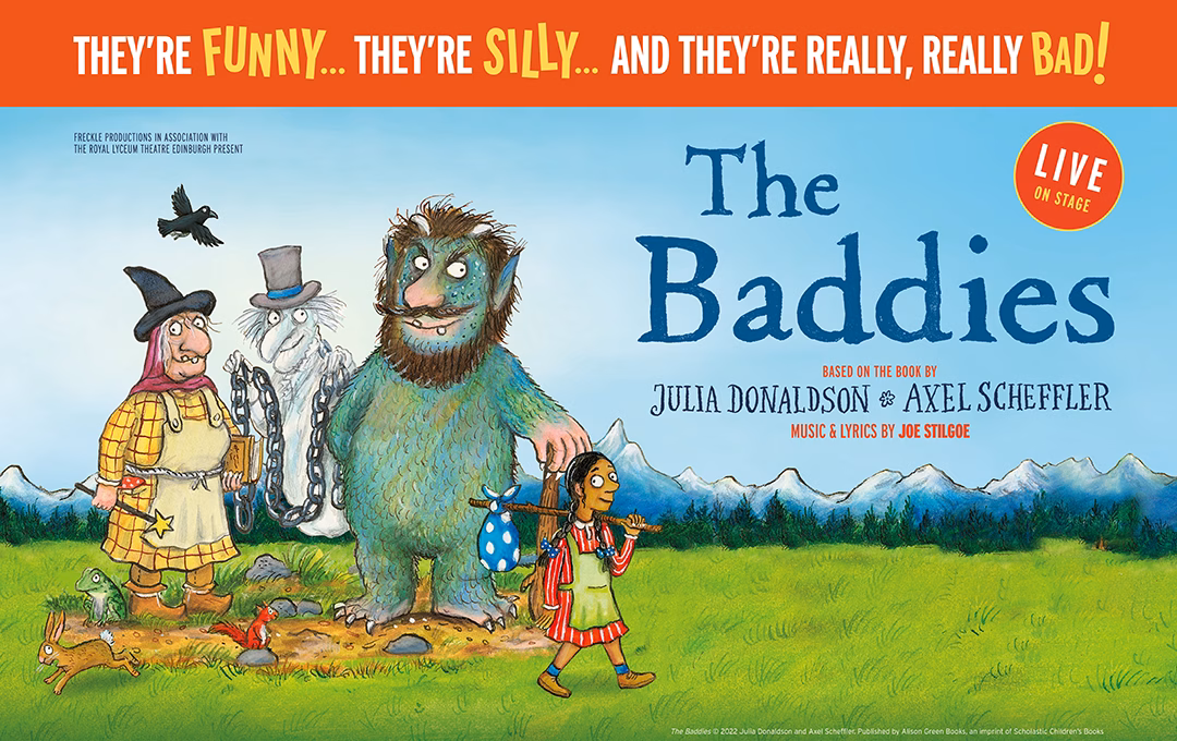 Colourful Julia Donaldson family theatre artwork
