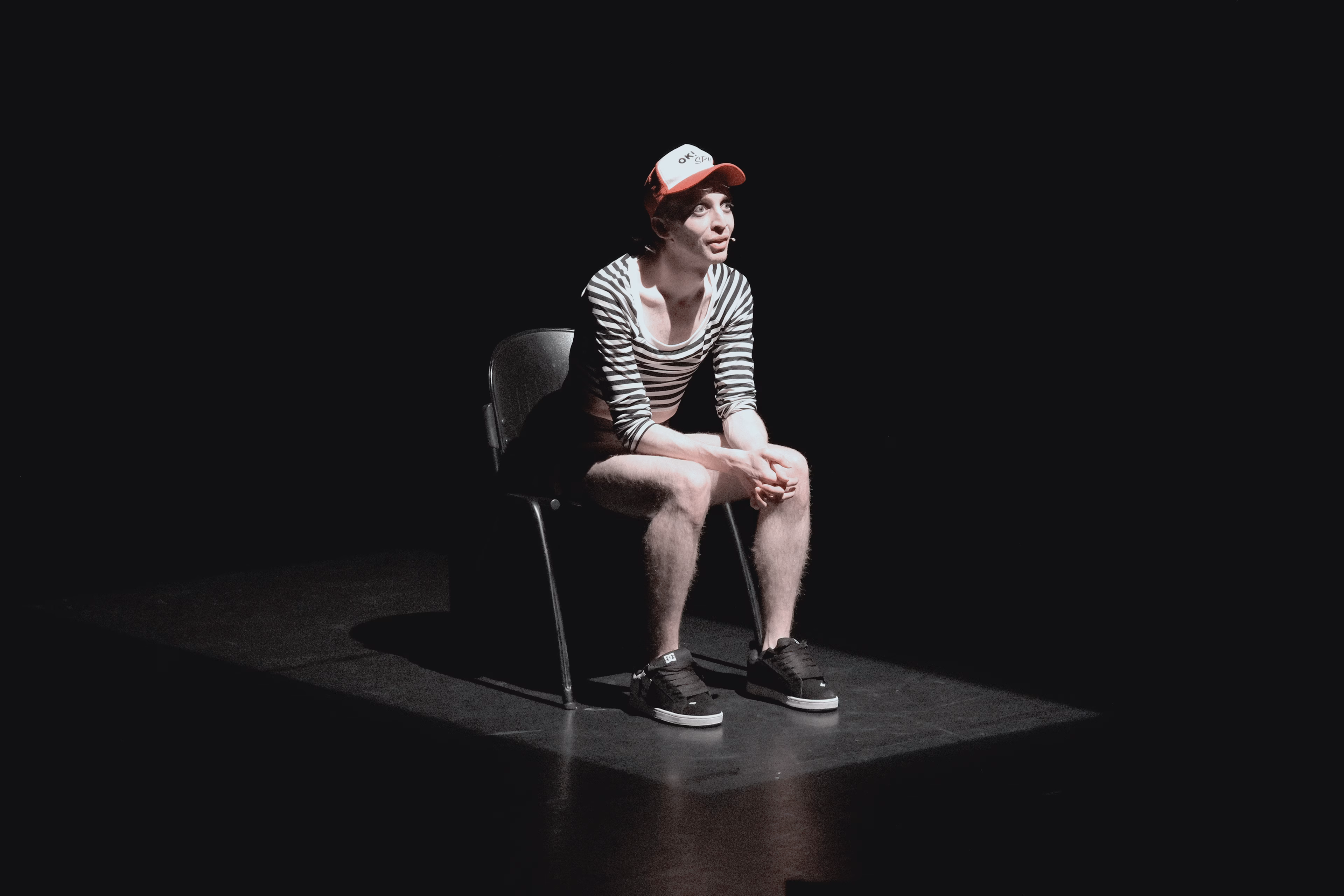 Derek Mitchell performing Goblin at Park Theatre