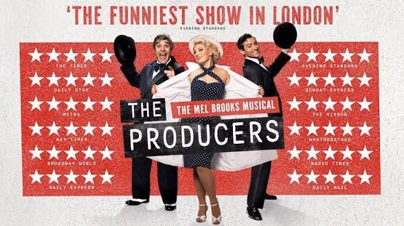 The Producers musical artwork for the 2026 West End run at the Garrick Theatre
