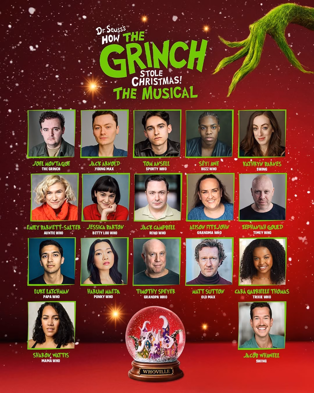 Full cast announcement for Dr Seuss’s How The Grinch Stole Christmas! The Musical at Leeds Playhouse