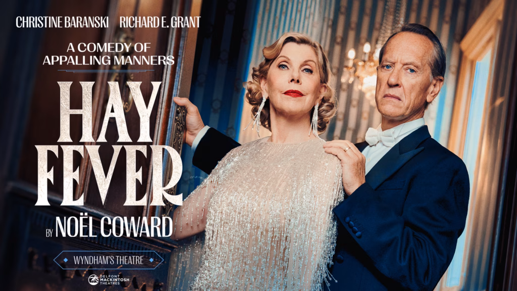 Christine Baranski and Richard E. Grant in Hay Fever at Wyndham’s Theatre