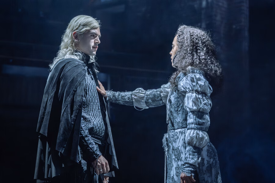 Two characters face each other in a tense scene