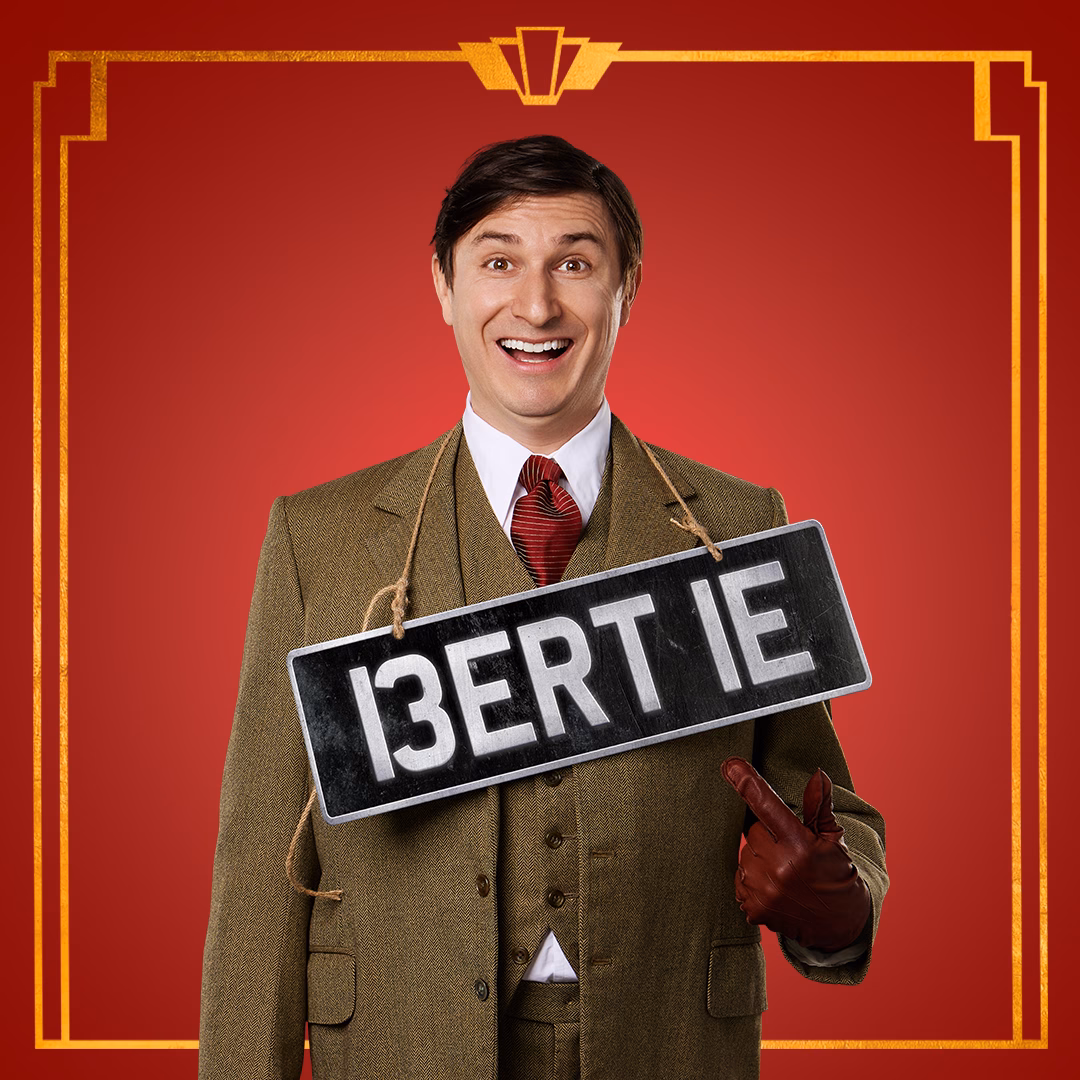 Tom Rosenthal as Bertie Wooster in Jeeves and Wooster in Perfect Nonsense promotional portrait