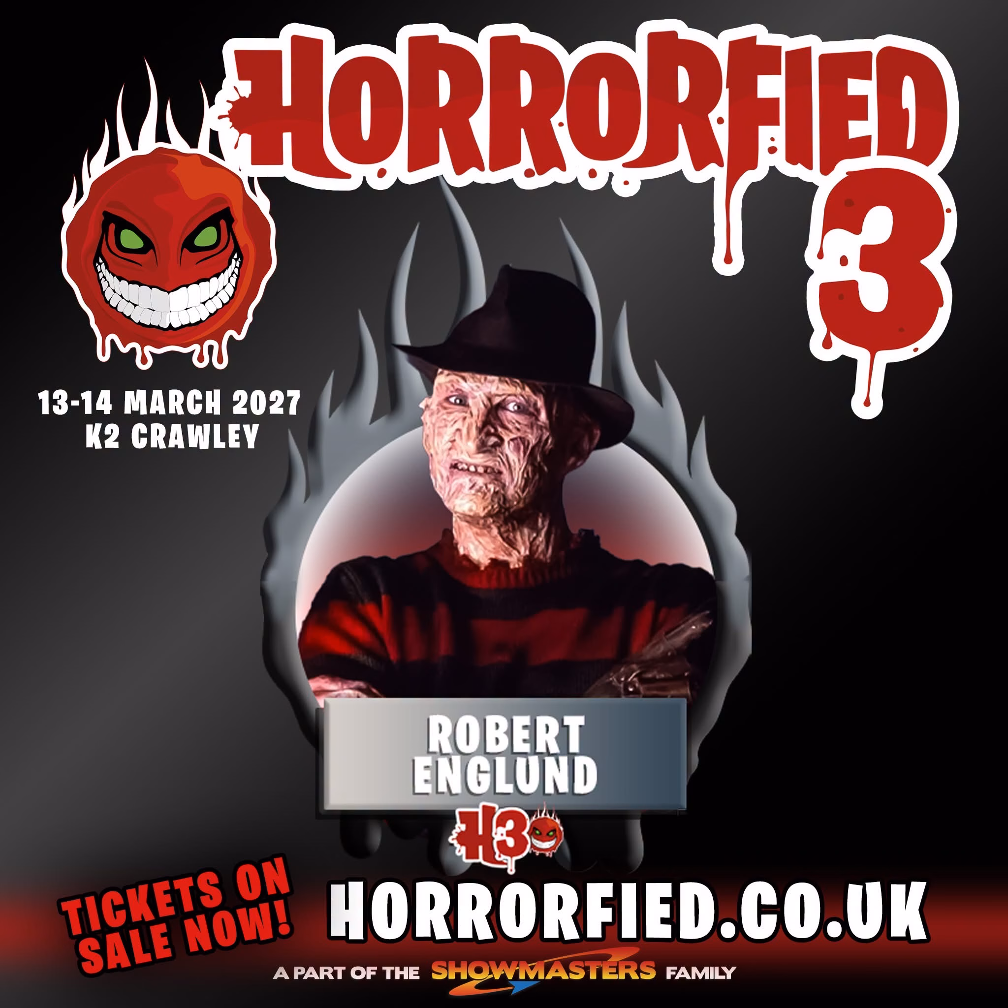 Robert Englund guest announcement for Horrorfied 3, 13–14 March 2027